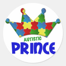Autistic Prince 1 AUTISM Round Sticker
