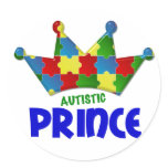 Autistic Prince 1 AUTISM Round Sticker