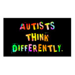 Autists Think Differently Activist Cards Business Cards