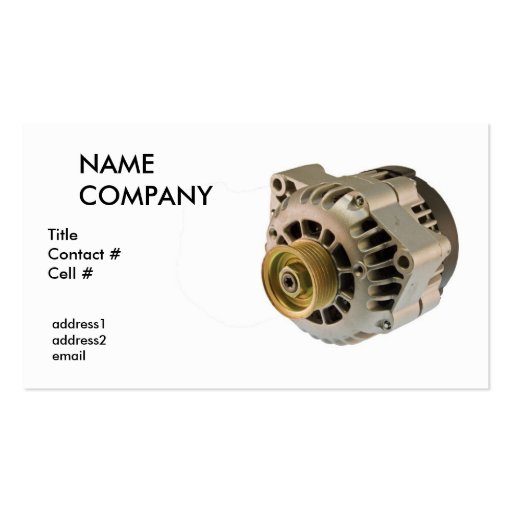 auto alternator business card templates (front side)