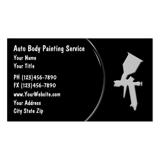 Auto Body Painting Business Cards (front side)