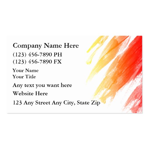 Auto Body Painting Business Cards (back side)