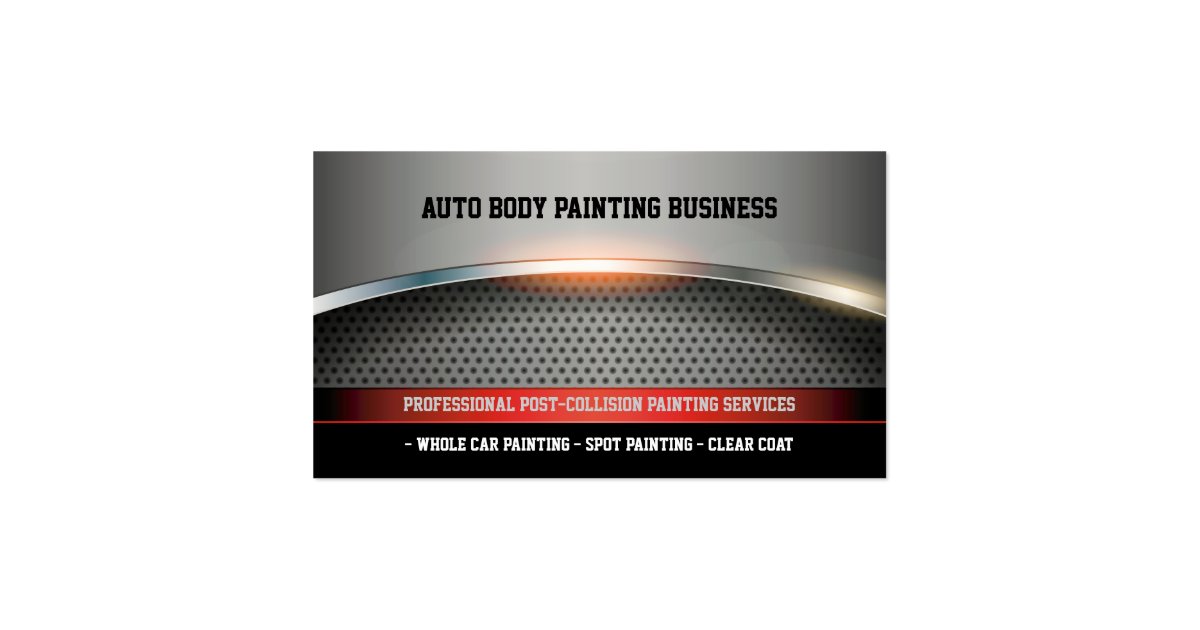 Auto Body Painting Modern Business Card Zazzle