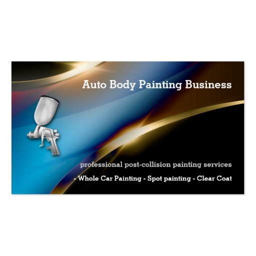 Auto Body Painting Professional Business Card Zazzle