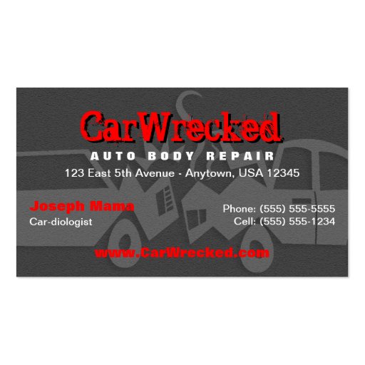 Auto Body Repair Business Card (front side)