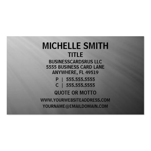 Auto Body Repairman Business Card (back side)