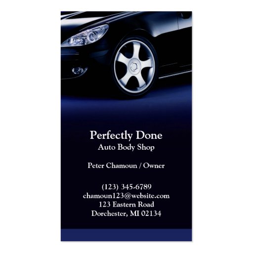 Auto Body Shop Business Card (front side)