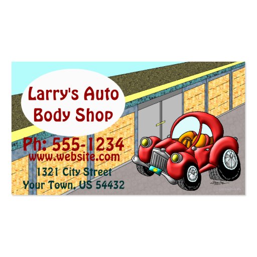 Auto Body Shop Business Card (front side)