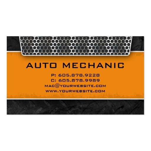 Auto Business Card Carbon Filter Construction (front side)
