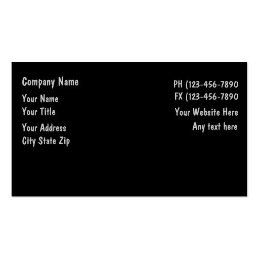 Auto Business Cards (back side)