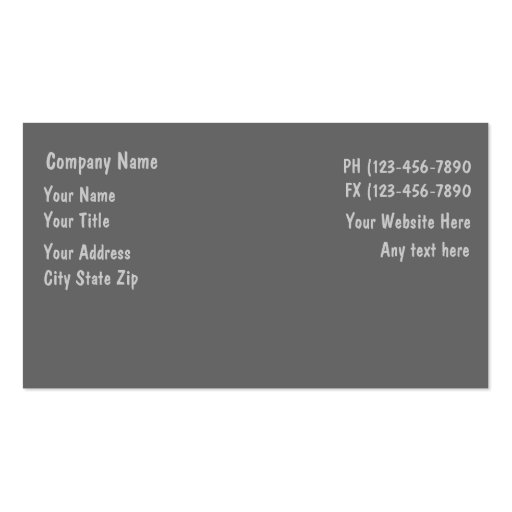 Auto Business Cards (back side)
