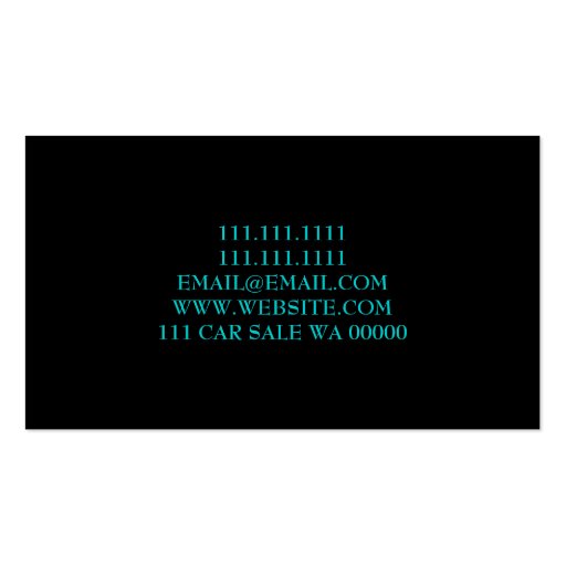 Auto Car Dealer Body Shop Business Card (back side)