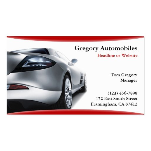 Auto Cars Business Card (front side)
