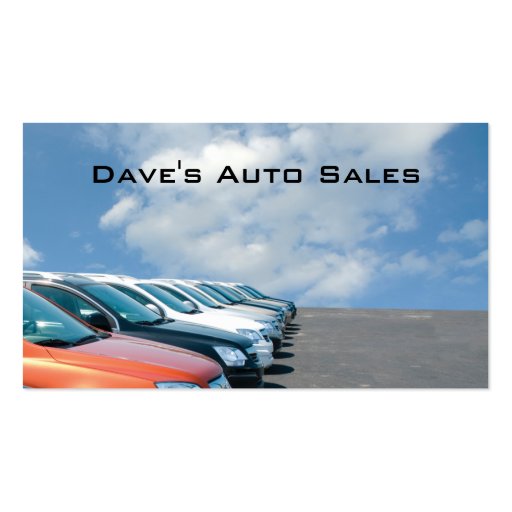 Auto dealer lot business card template (front side)