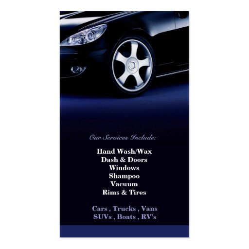 Auto Detailing Business Card (back side)