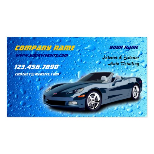 Auto Detailing Business Card (front side)