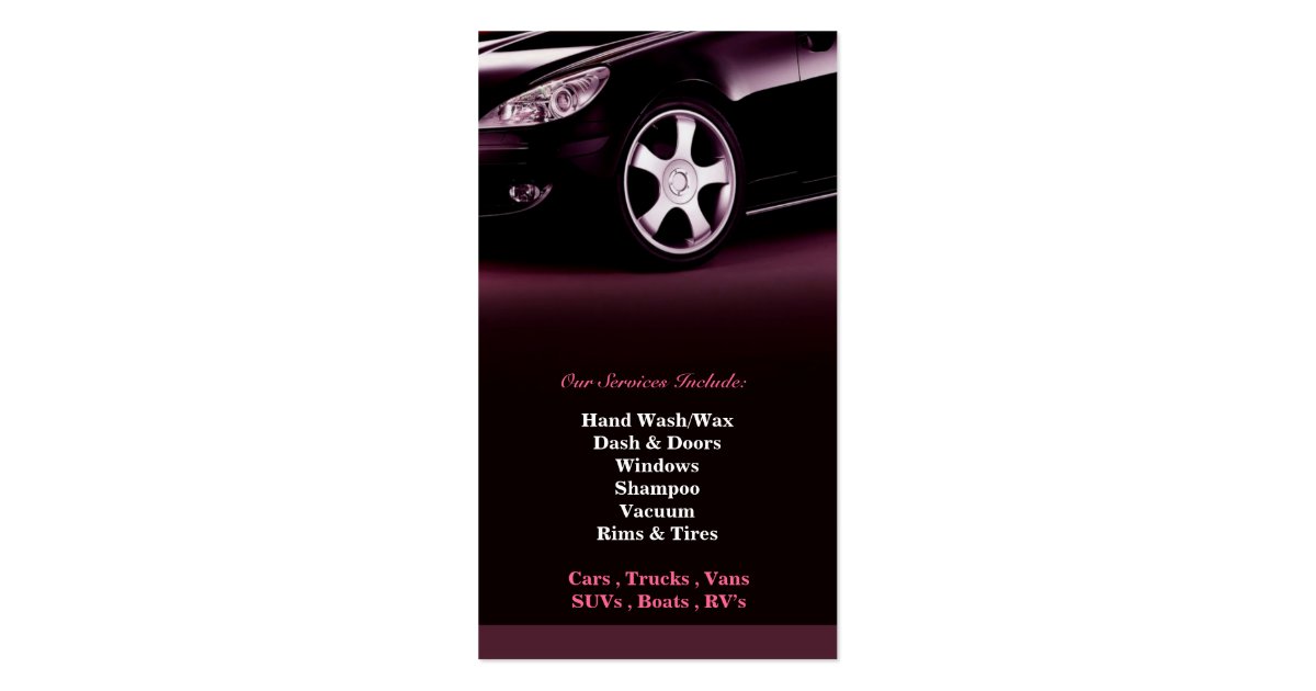 auto detailing business card zazzle auto detailing business cards