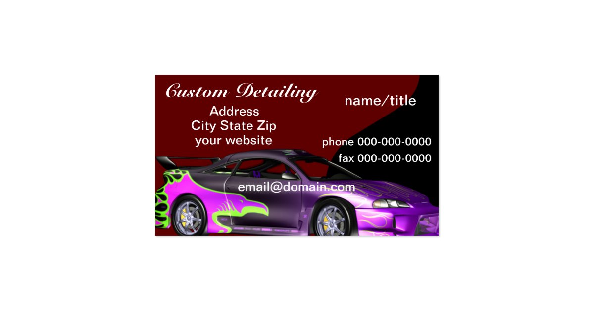 auto detailing business cards zazzle auto detailing business cards