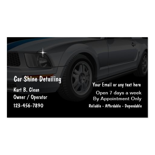 Auto Detailing Business Cards (front side)