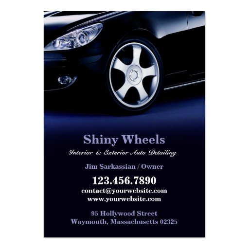 Auto Detailing Chubby Business Card (front side)