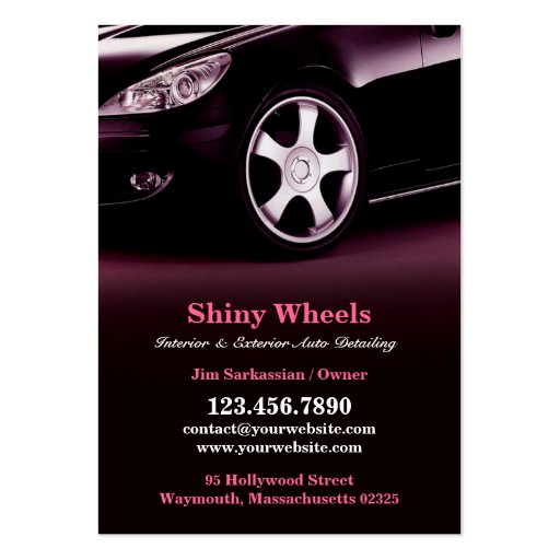 Auto Detailing Chubby Business Card (front side)