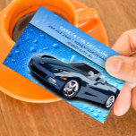 Auto Detailing with Water Drops Business Card