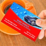 Auto Detailing with Water Drops Business Card