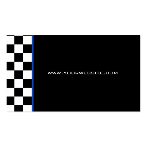 Auto Garage Business Card Racing Blue (back side)