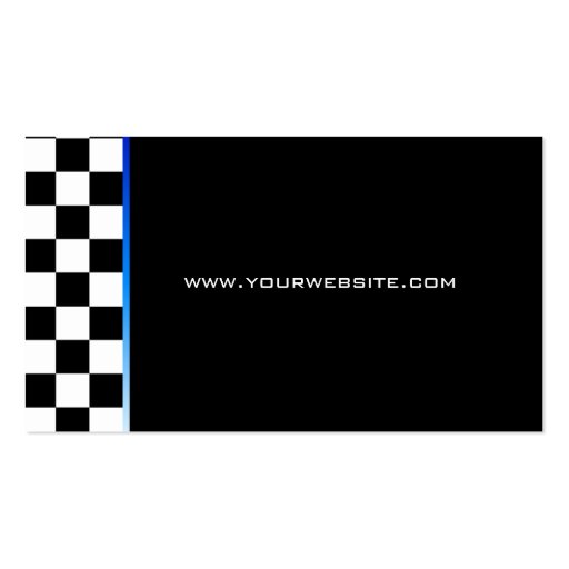 Auto Garage Business Card Racing Blue Gradient (back side)