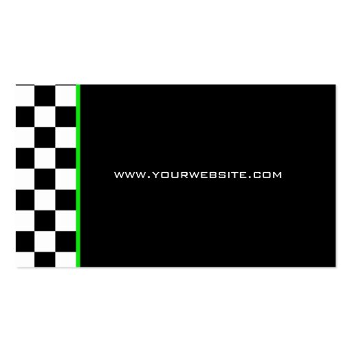 Auto Garage Business Card Racing Green (back side)