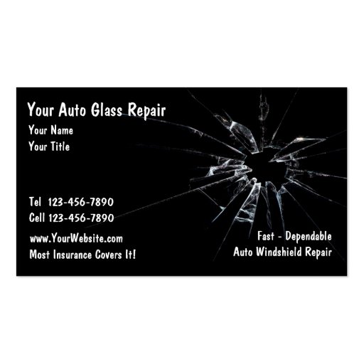 Auto Glass Repair Business Card (front side)