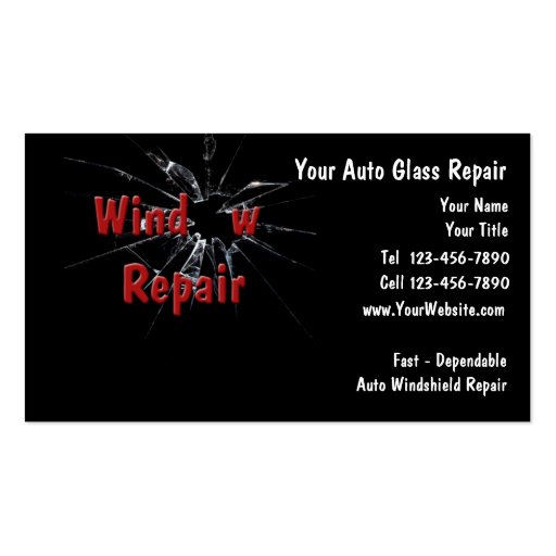 Auto Glass Repair Business Card Template (front side)