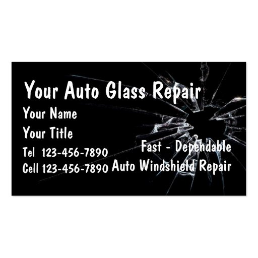 Auto Glass Repair Business Card Templates