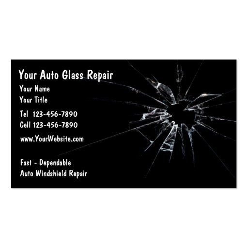 Auto Glass Repair New Business Card (front side)