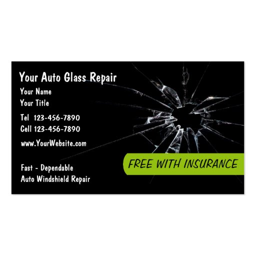 Auto Glass Repair New Business Card (front side)