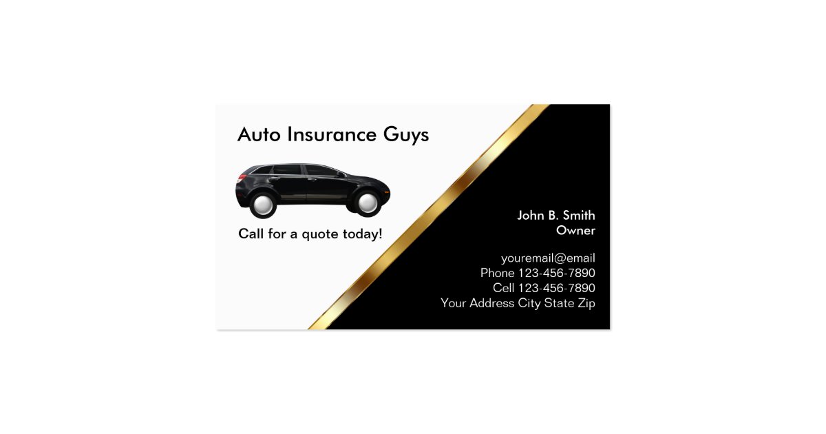 Auto Insurance Business Cards Zazzle