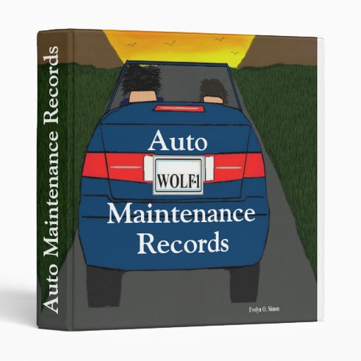 Auto Maintenance Records Avery Binder Zazzle