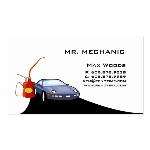 Auto Mechanic Business Card (front side)