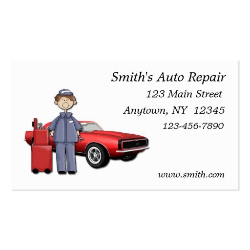 Auto Mechanic Business Card (front side)