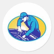 Auto Mechanic Car Repair Retro Sticker