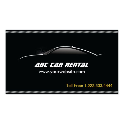 Auto Outline Car Rental/Hire business card (front side)