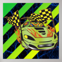 Auto Racer Print and Poster posters