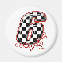 auto racing 6 in  red fridge magnet