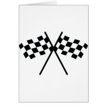 auto racing checker flag card