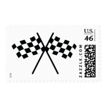 auto racing checker flag postage
