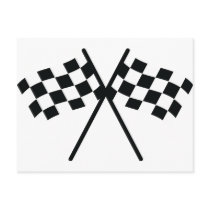 auto racing checker flag postcard