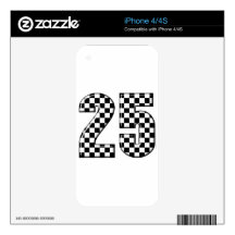 auto racing checkers number 25 iPhone 4 decal
