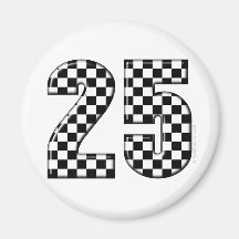 auto racing checkers number 25 magnet