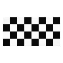 Auto Racing Chequered  Checkered Flag Photo Card Template