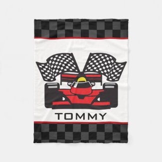 Auto Racing Design Fleece Blanket